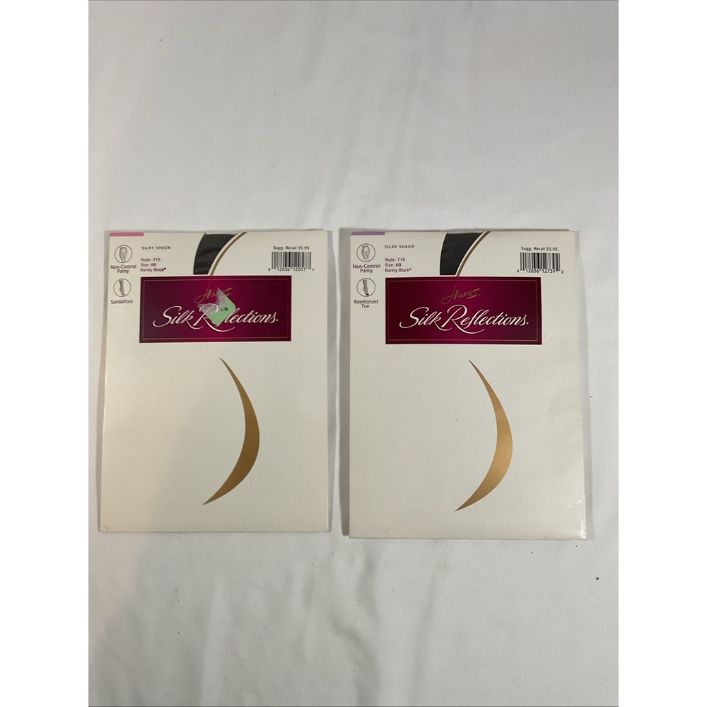 2 Packs Vtg Hanes SILK Reflections Style 717 Size AB Barely There